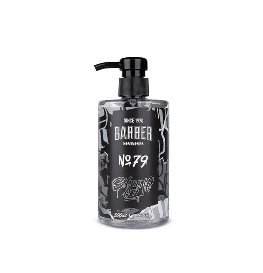 barber marmara MARMARA Rasiergel Männer No.79 - Herren transparent 500ml - Shaving Gel Men - für eine präzise Rasur der Bartkonturen - optimales Gleiten - Kühlt die Haut - mit Pumpenspender