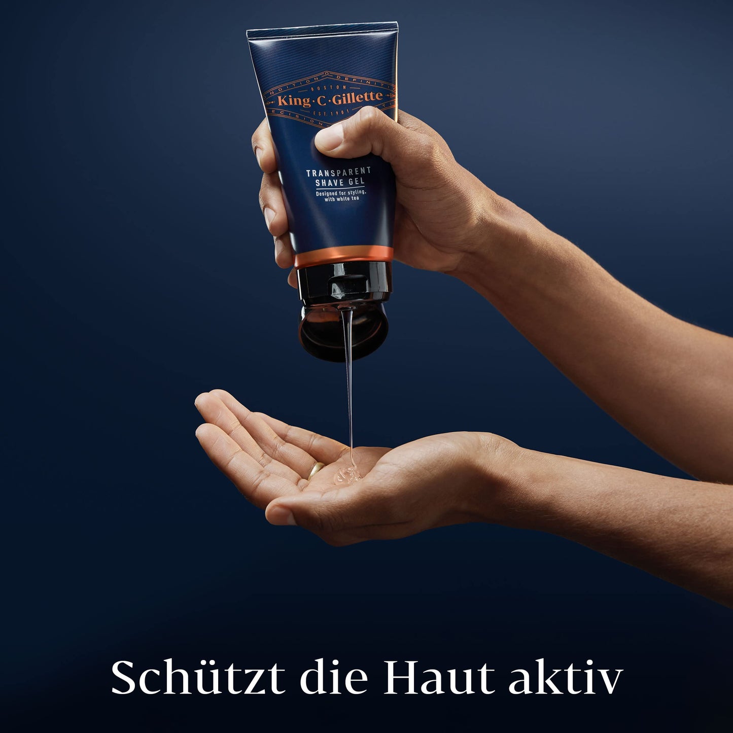 King C. Gillette Bartpflege Rasiergel Männer (150 ml) mit weißem Tee und Arganöl für ideale Bartpflege, Shaving Gel, Geschenk für Männer